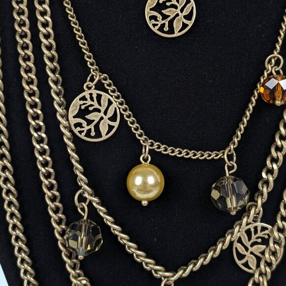 Lia Sophia 5-Strand Bead Accent Chain Necklace - Picture 3 of 5